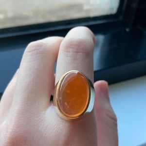Vintage 18ct Yellow Gold Carnelian Cocktail Ring